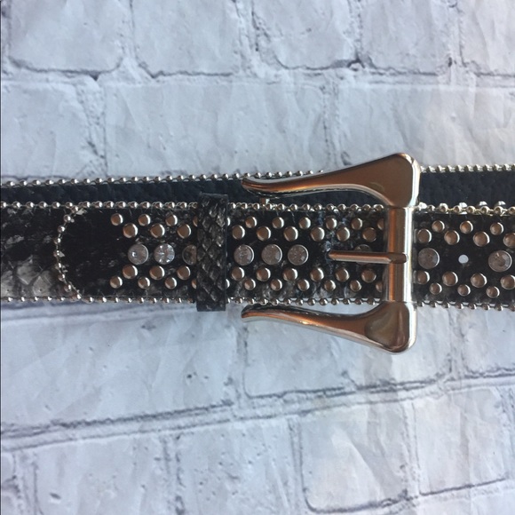 FAUX SKIN PRINT WITH RHINESTONES GREY BELT - Picture 8 of 13